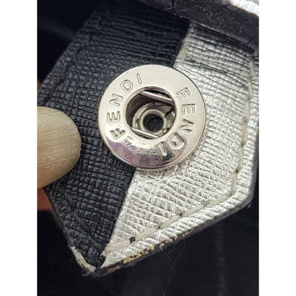 Authentic FENDI Vitello Elite Bi Color 3Jours Tote Argento Black/Silver - Picture 6 of 16